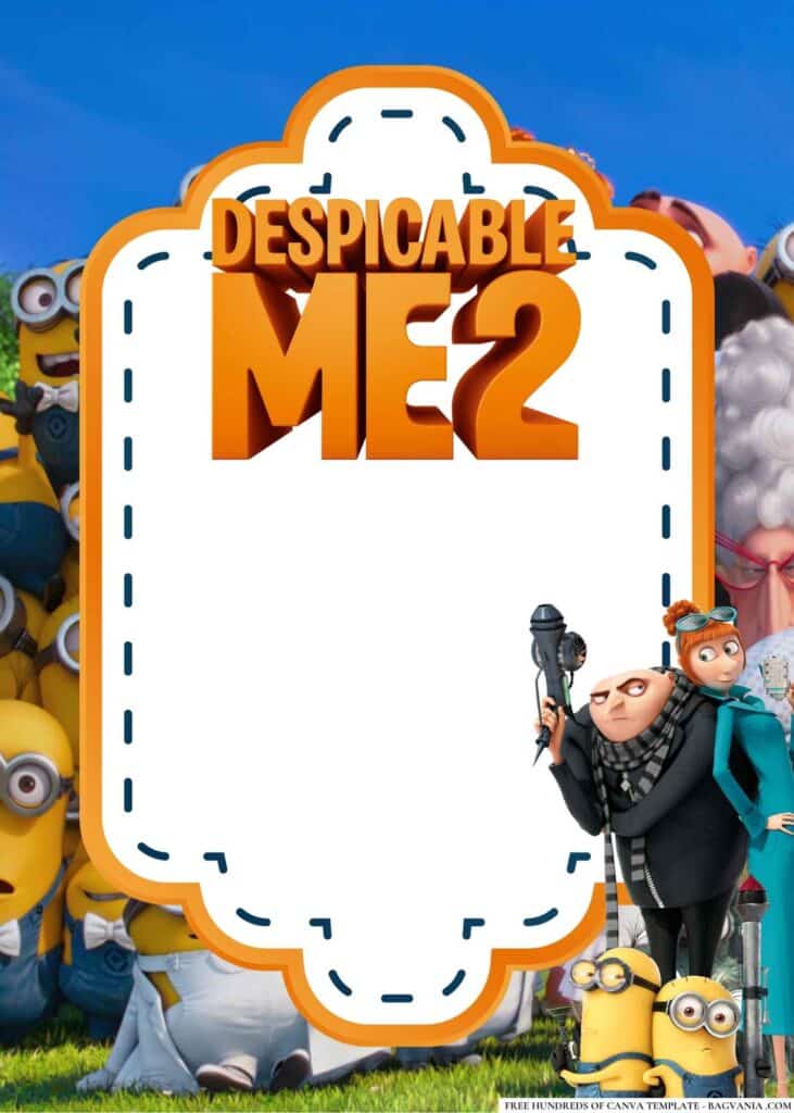 FREE Despicable Me 2 Baby Shower Canva Templates 6