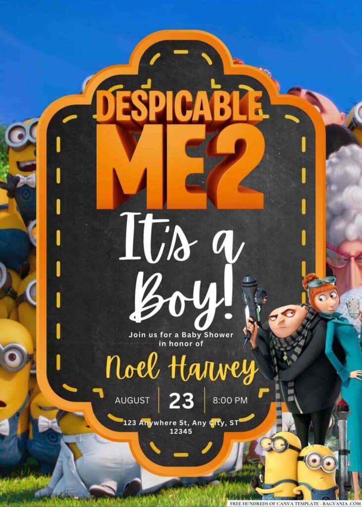 Despicable Me 2 Baby Shower Invitation