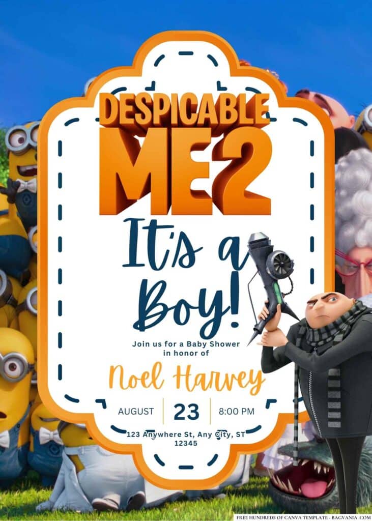 Despicable Me 2 Baby Shower Invitation
