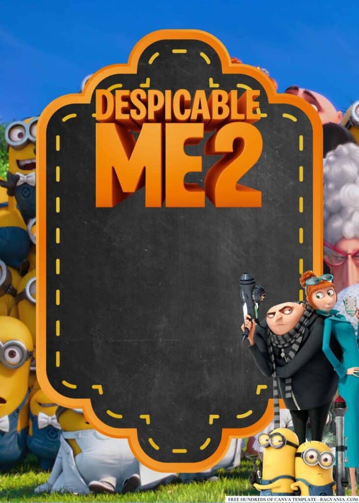 FREE Despicable Me 2 Baby Shower Canva Templates 8
