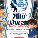 18+ Detective Conan Birthday Invitation Templates