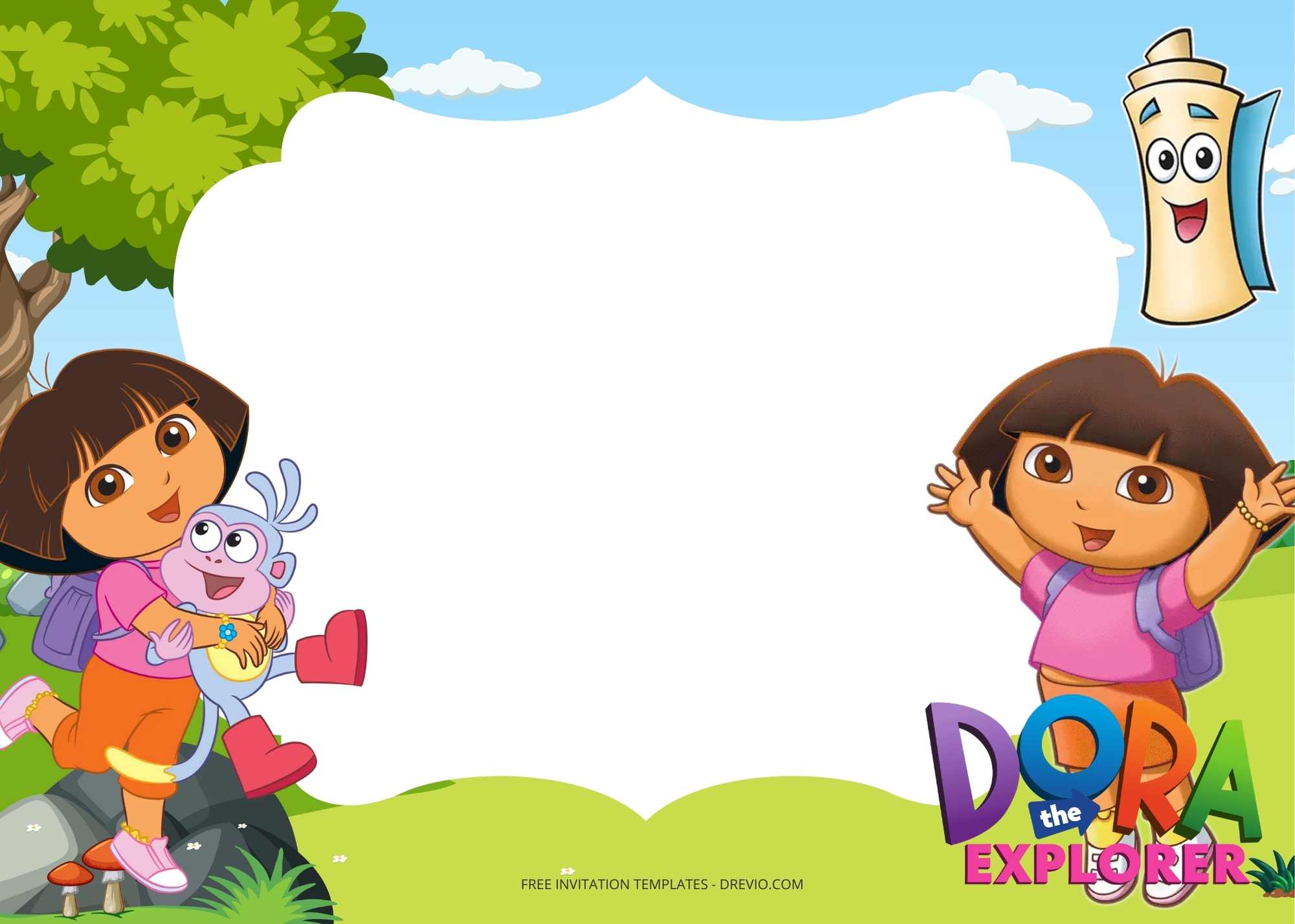 FREE Dora The Explorer Birthday Invitation Templates