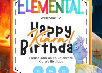 FREE Elemental Birthday Canva Templates 5