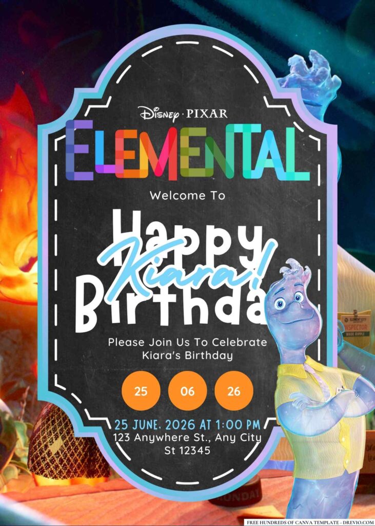 FREE Elemental Birthday Canva Templates 7