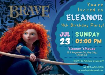 FREE Fun Adventure With Brave Birthday Invitation Templates