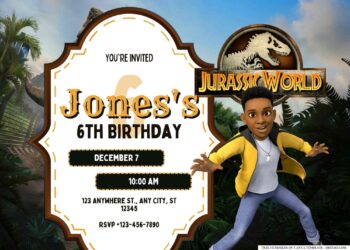 FREE Editable Jurassic World Camp Cretaceous Birthday Invitation