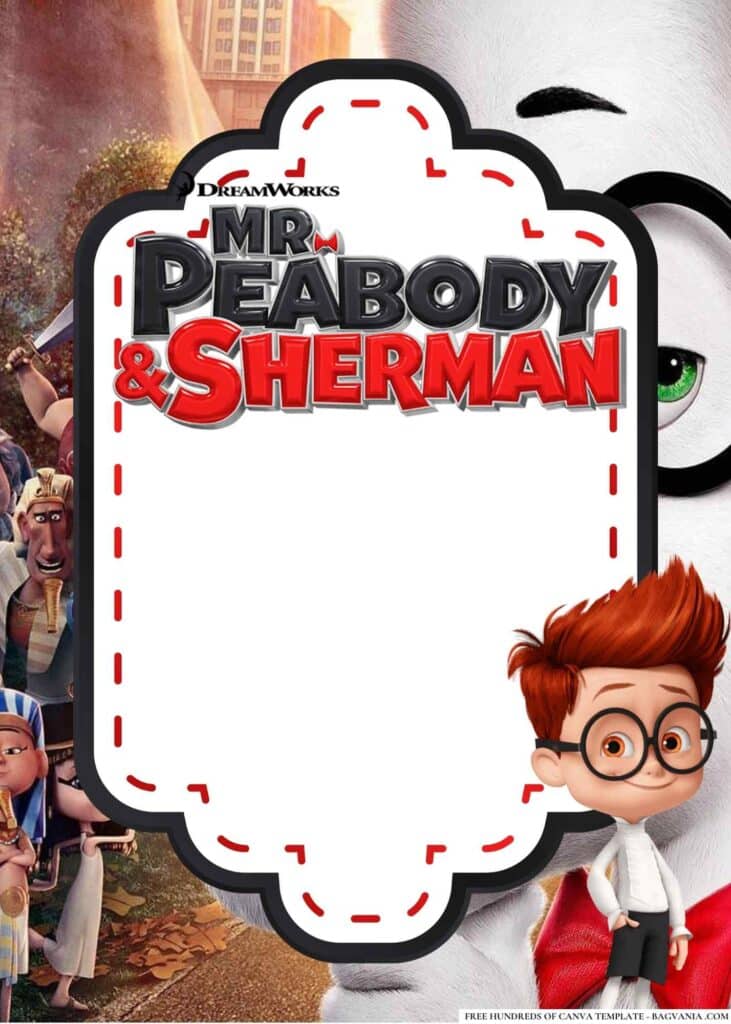 FREE Mr. Peabody Sherman Baby Shower Canva Templates 10