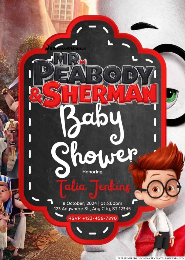 Mr. Peabody & Sherman Baby Shower Invitation
