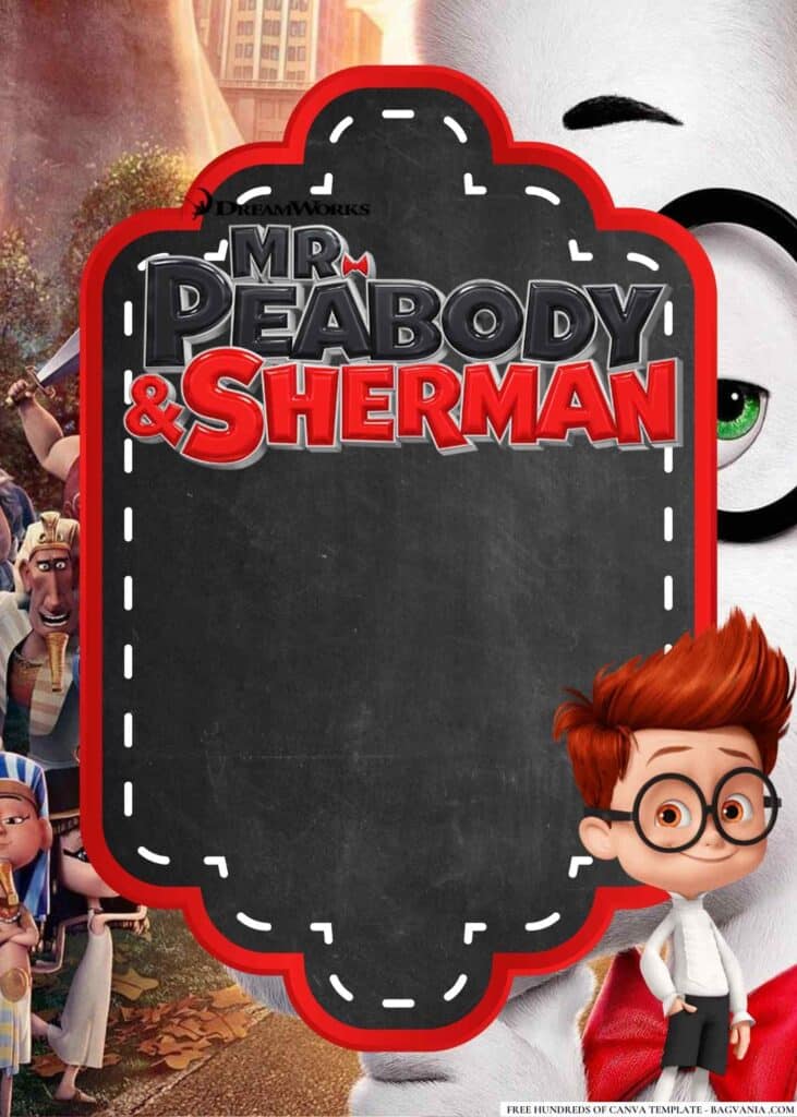 FREE Mr. Peabody Sherman Baby Shower Canva Templates 12