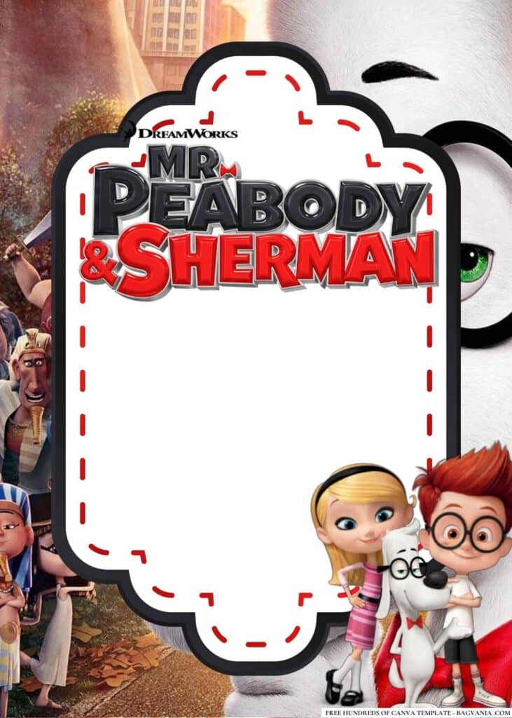 FREE Mr. Peabody Sherman Baby Shower Canva Templates 14