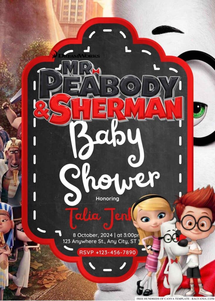 Mr. Peabody & Sherman Baby Shower Invitation