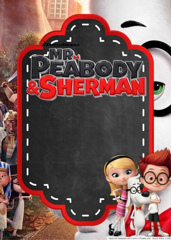 FREE Mr. Peabody Sherman Baby Shower Canva Templates 16