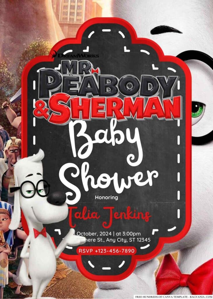 Mr. Peabody & Sherman Baby Shower Invitation