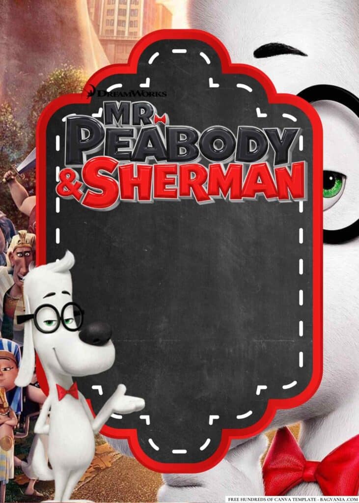 FREE Mr. Peabody Sherman Baby Shower Canva Templates 4
