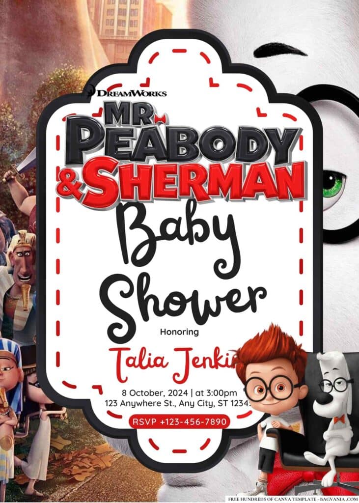 Mr. Peabody & Sherman Baby Shower Invitation