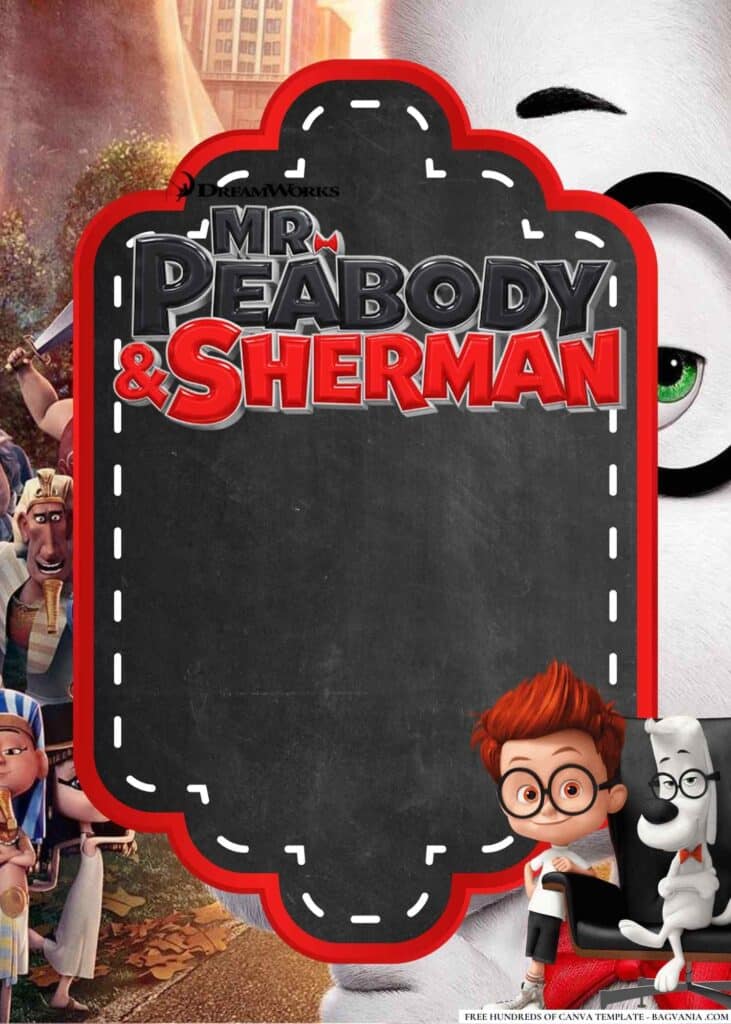 FREE Mr. Peabody Sherman Baby Shower Canva Templates 8