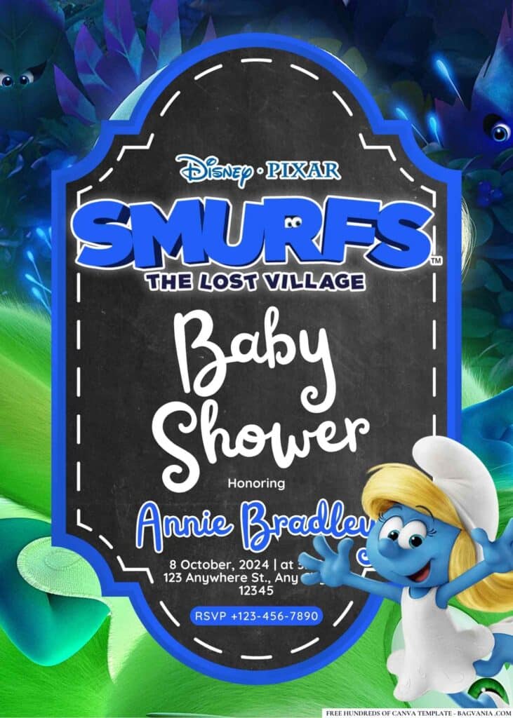 Smurfs Baby Shower Invitations