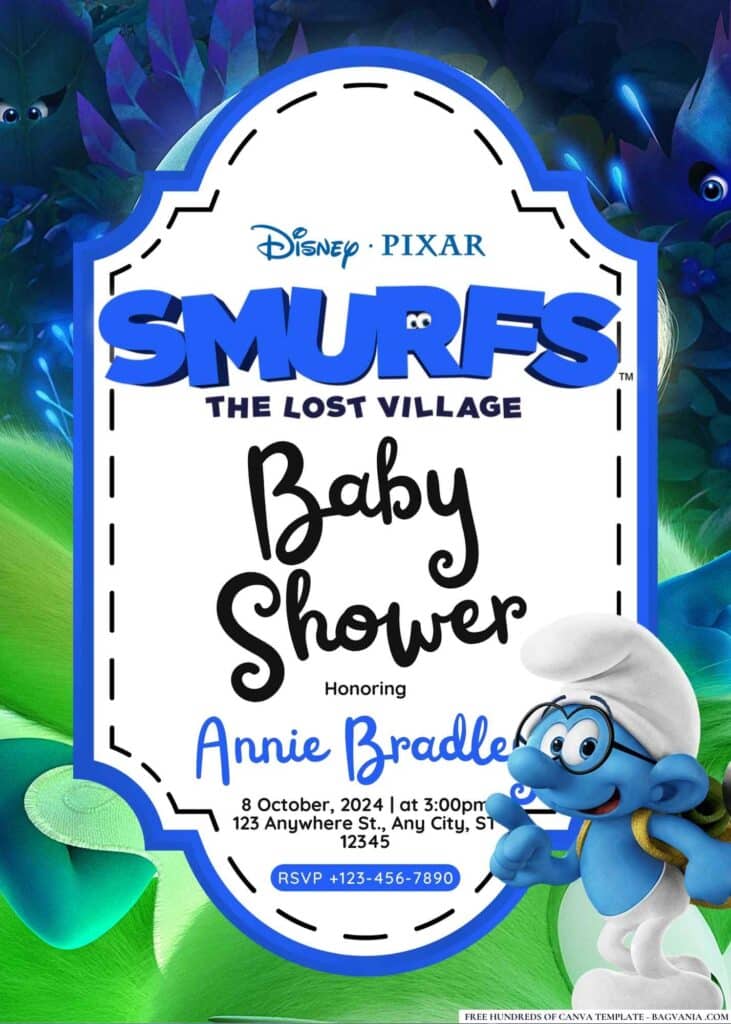 Smurfs Baby Shower Invitations