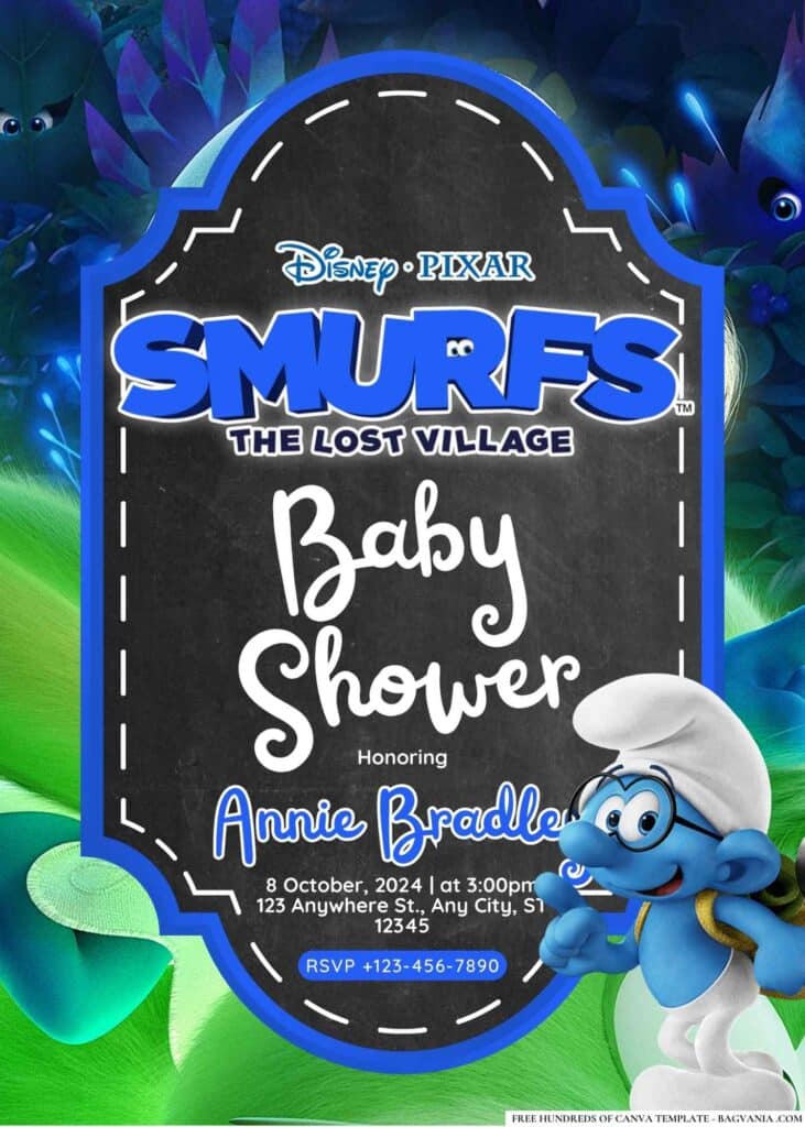 Smurfs Baby Shower Invitations