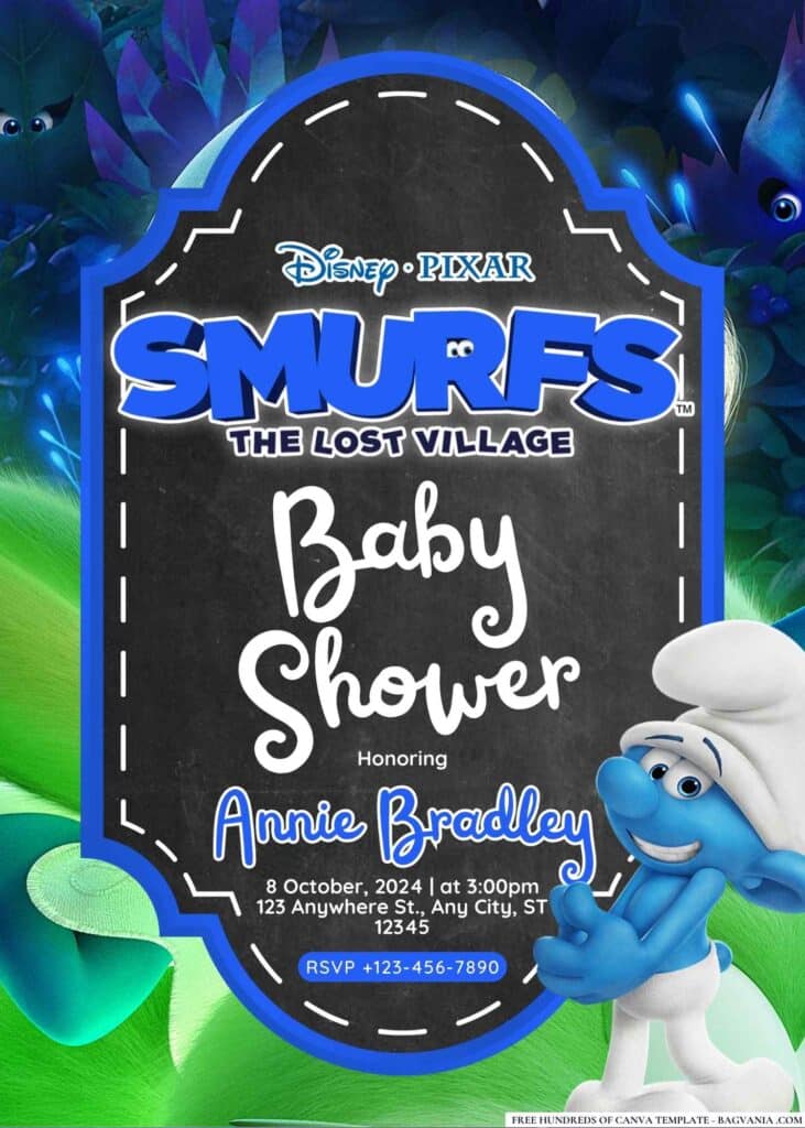 Smurfs Baby Shower Invitations