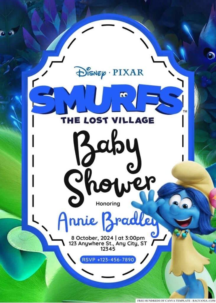 Smurfs Baby Shower Invitations