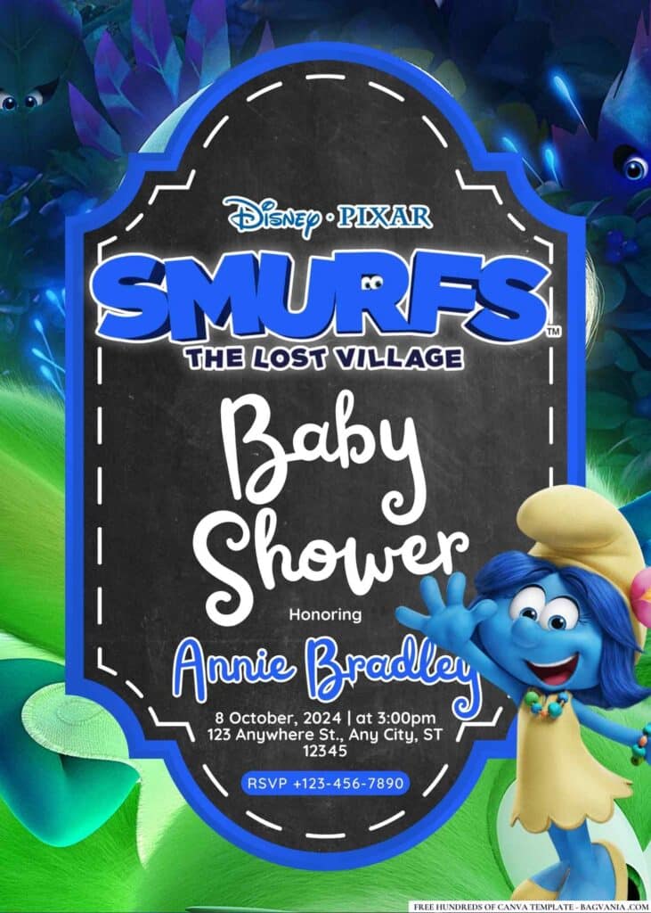 Smurfs Baby Shower Invitations