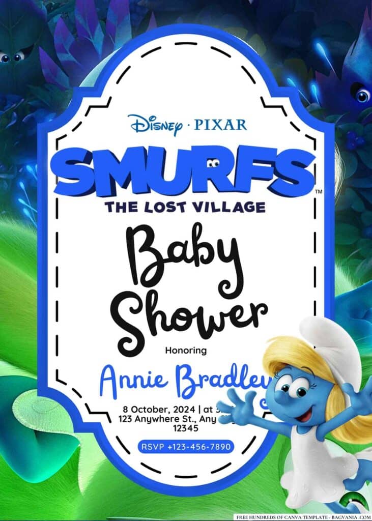 Smurfs Baby Shower Invitations
