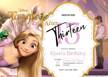 FREE Editable Tangled Ever After Birthday Invitation