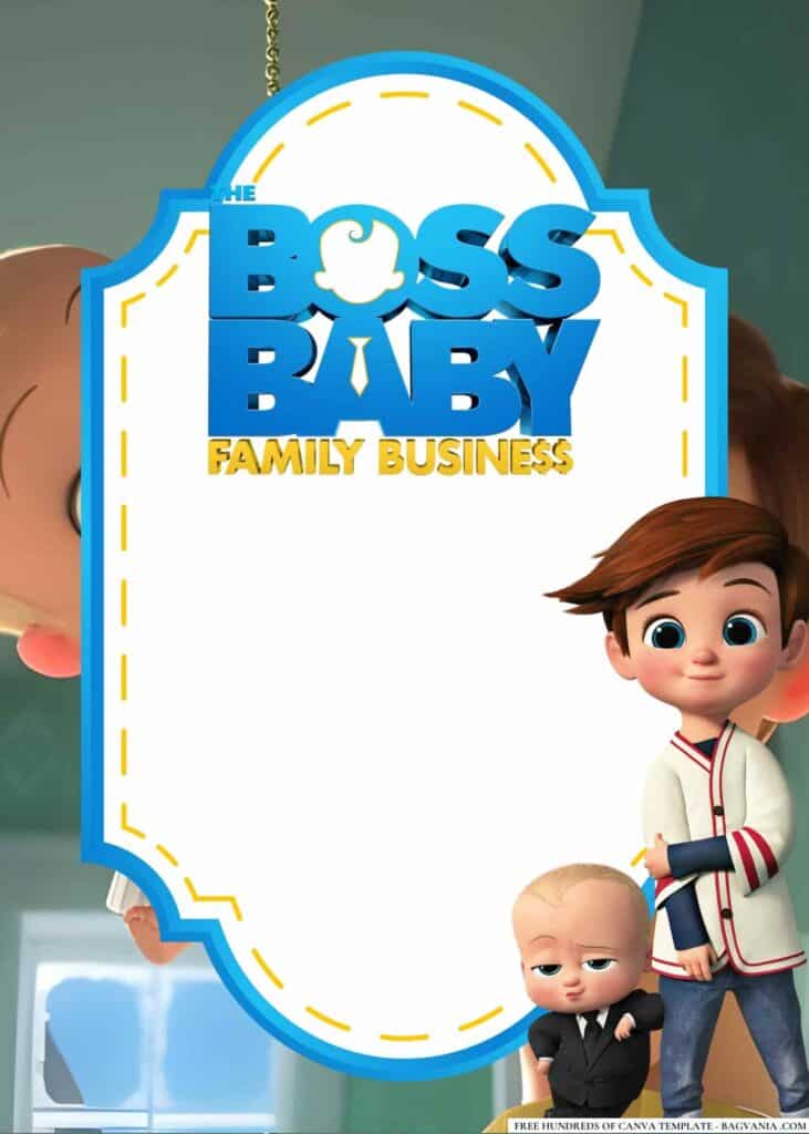 FREE The Boss Baby Family Business Baby Shower Canva Templates 14