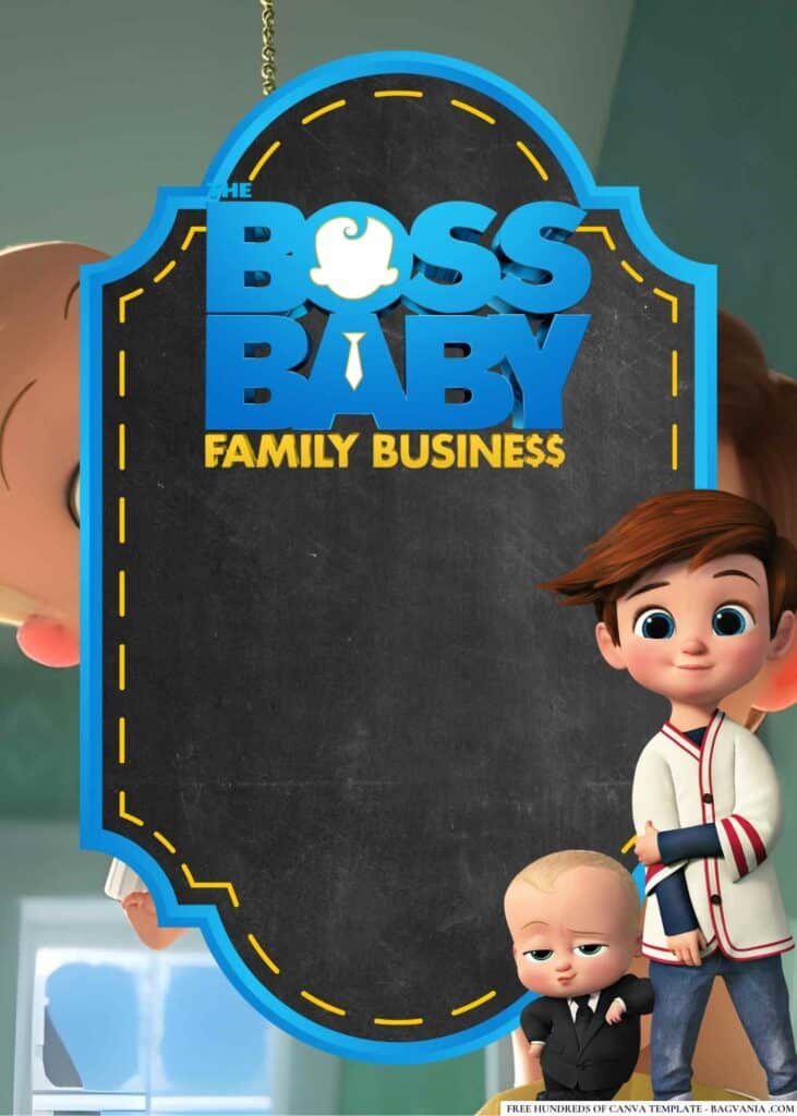 FREE The Boss Baby Family Business Baby Shower Canva Templates 16