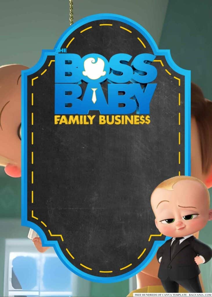 FREE The Boss Baby Family Business Baby Shower Canva Templates 4