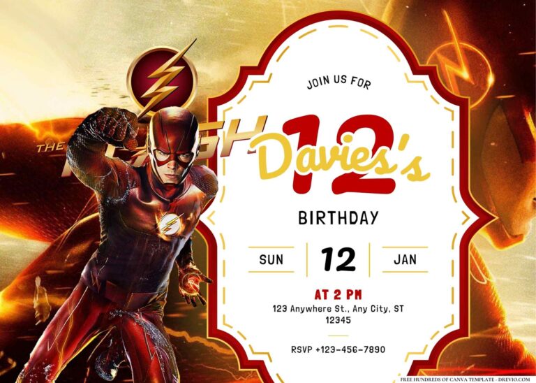 FREE Editable The Flash Birthday Invitation