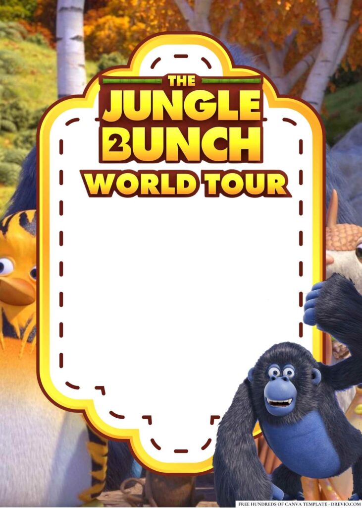 FREE The Jungle Bunch 2 World Tour Birthday Canva Templates 10
