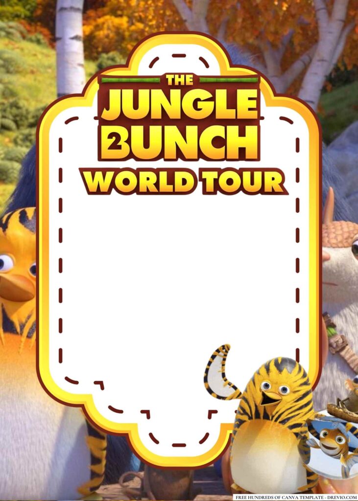 FREE The Jungle Bunch 2 World Tour Birthday Canva Templates 14
