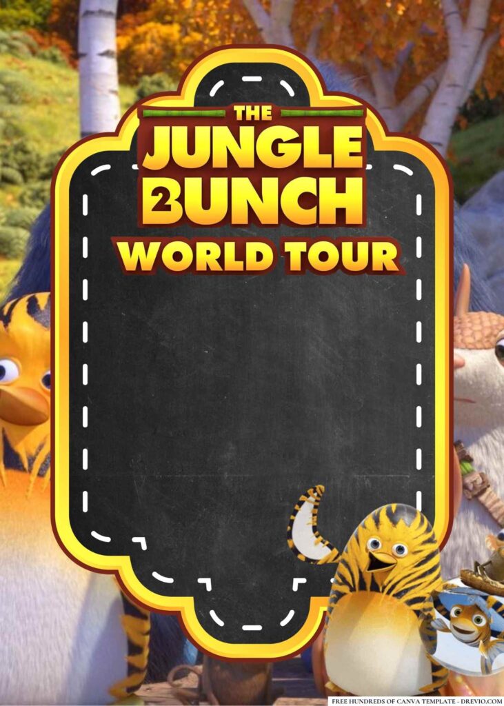 FREE The Jungle Bunch 2 World Tour Birthday Canva Templates 16