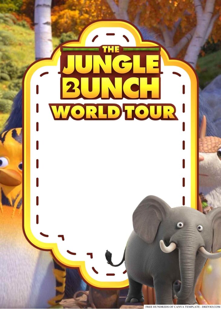FREE The Jungle Bunch 2 World Tour Birthday Canva Templates 18