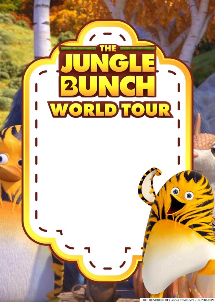 FREE The Jungle Bunch 2 World Tour Birthday Canva Templates 2