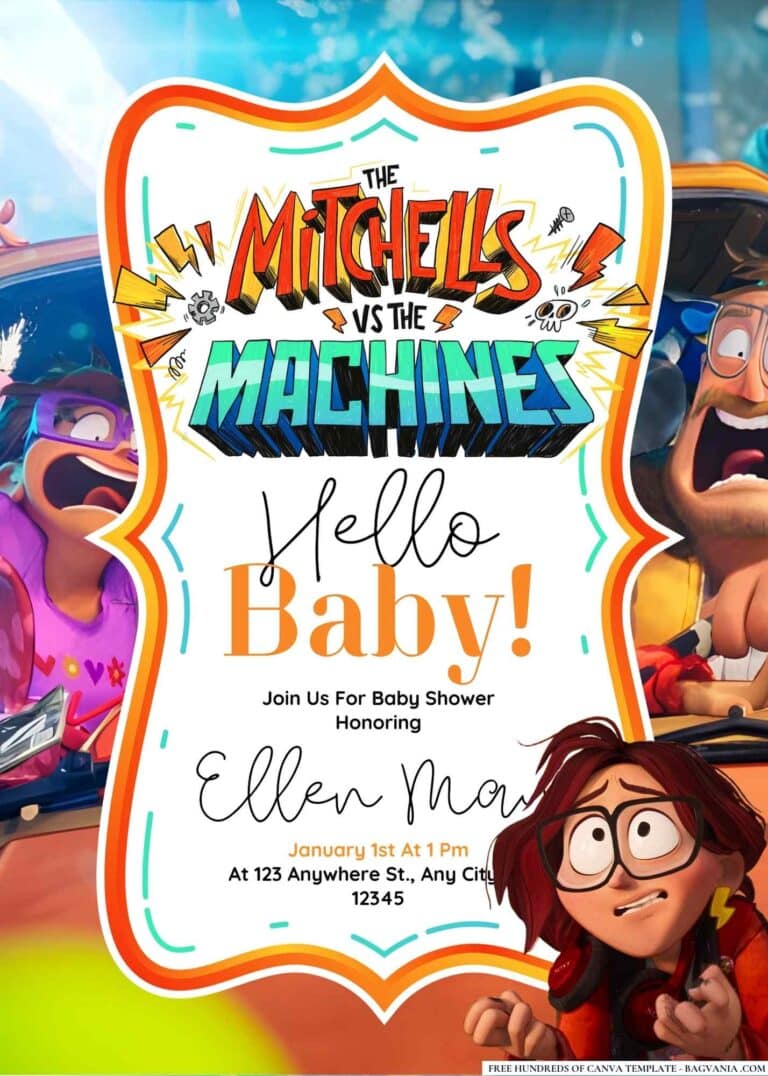 The Mitchells vs. the Machines Baby Shower Invitation