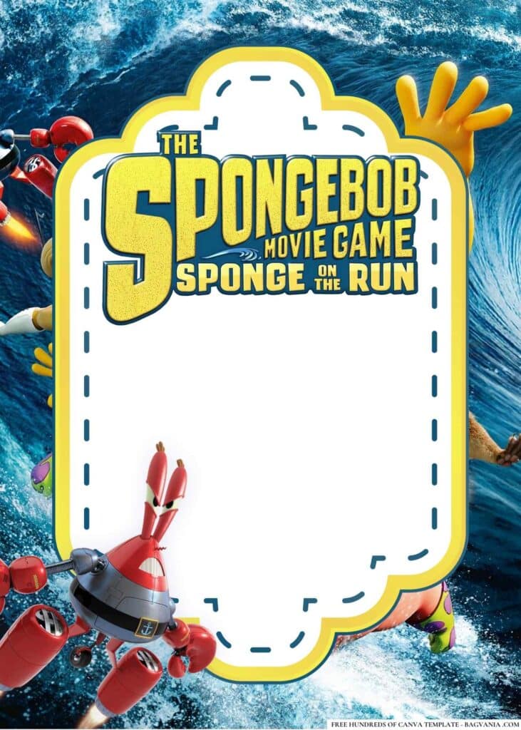 FREE The SpongeBob Movie Sponge Out of Water Baby Shower Canva Templates 10