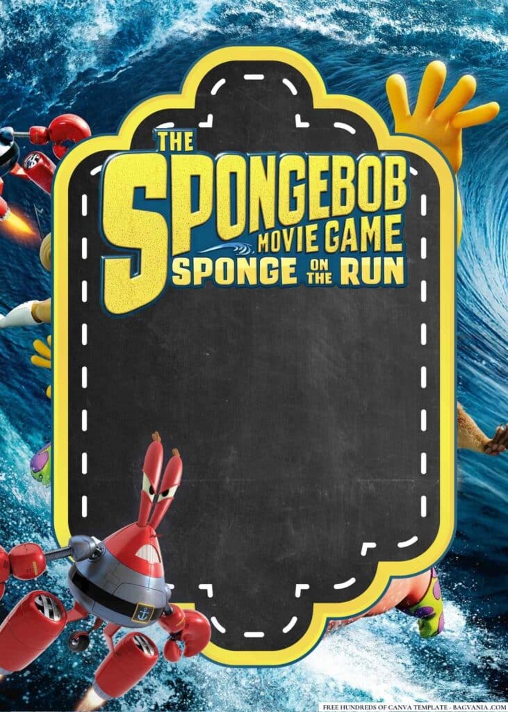 FREE The SpongeBob Movie Sponge Out of Water Baby Shower Canva Templates 12