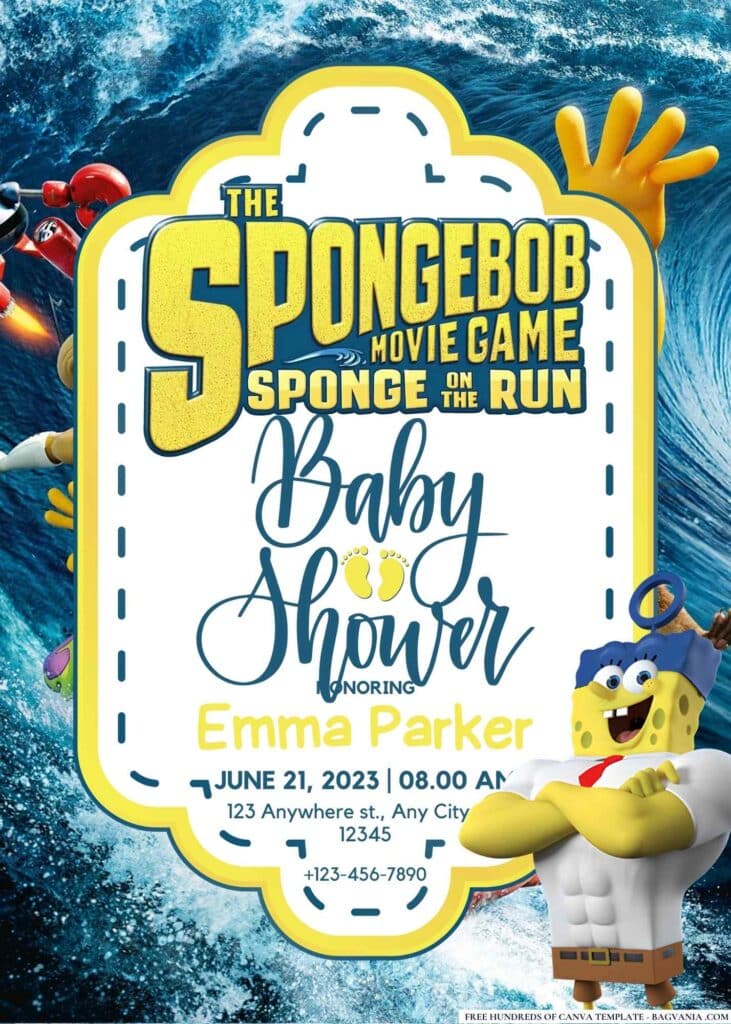 SpongeBob SquarePants Baby Shower Invitations
