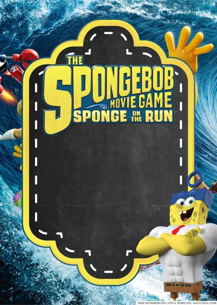 FREE The SpongeBob Movie Sponge Out of Water Baby Shower Canva Templates 16