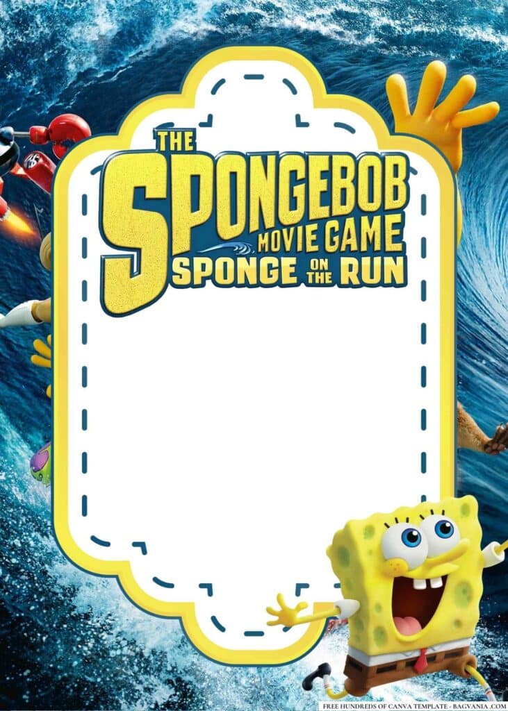 FREE The SpongeBob Movie Sponge Out of Water Baby Shower Canva Templates 2