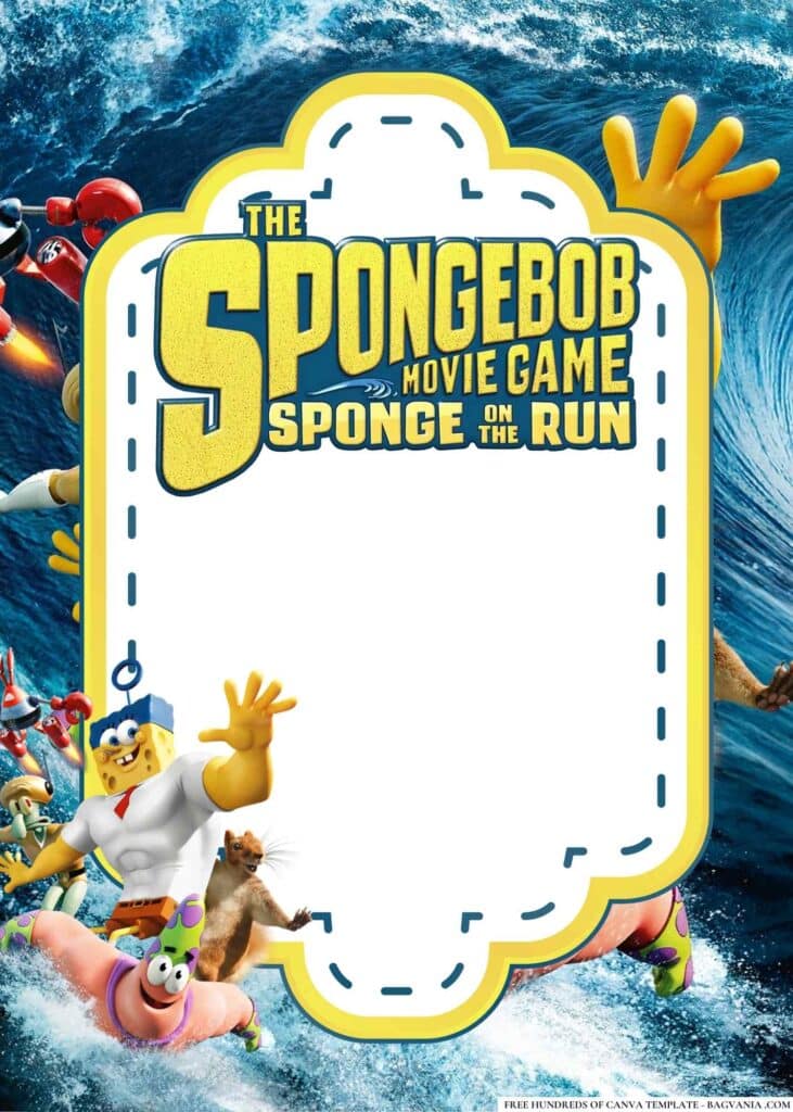 FREE The SpongeBob Movie Sponge Out of Water Baby Shower Canva Templates 6
