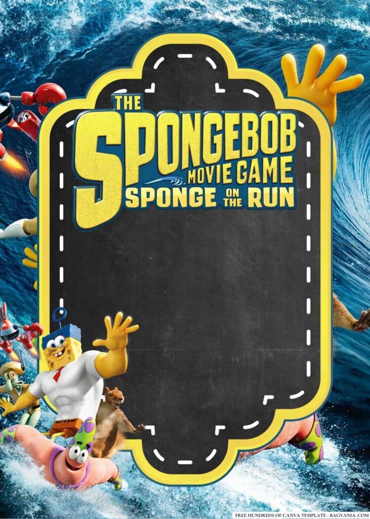 FREE The SpongeBob Movie Sponge Out of Water Baby Shower Canva Templates 8