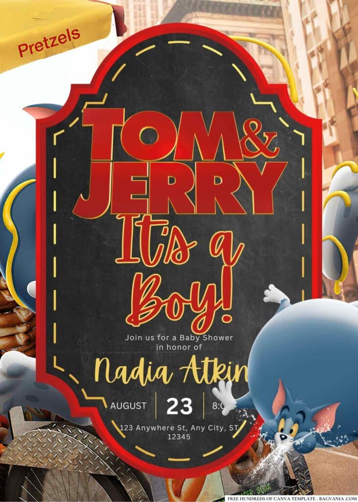 Tom & Jerry Baby Shower Invitation