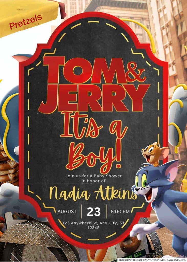 Tom & Jerry Baby Shower Invitation