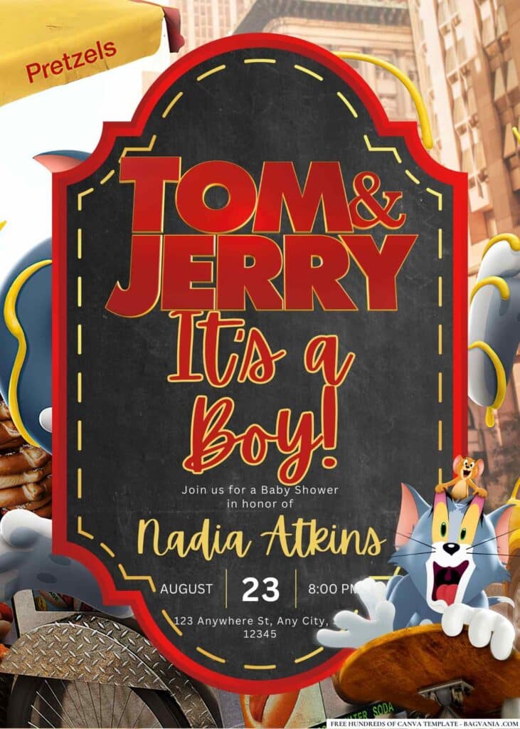 Tom & Jerry Baby Shower Invitation