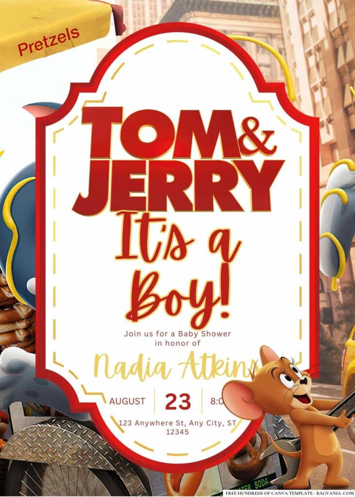Tom & Jerry Baby Shower Invitation