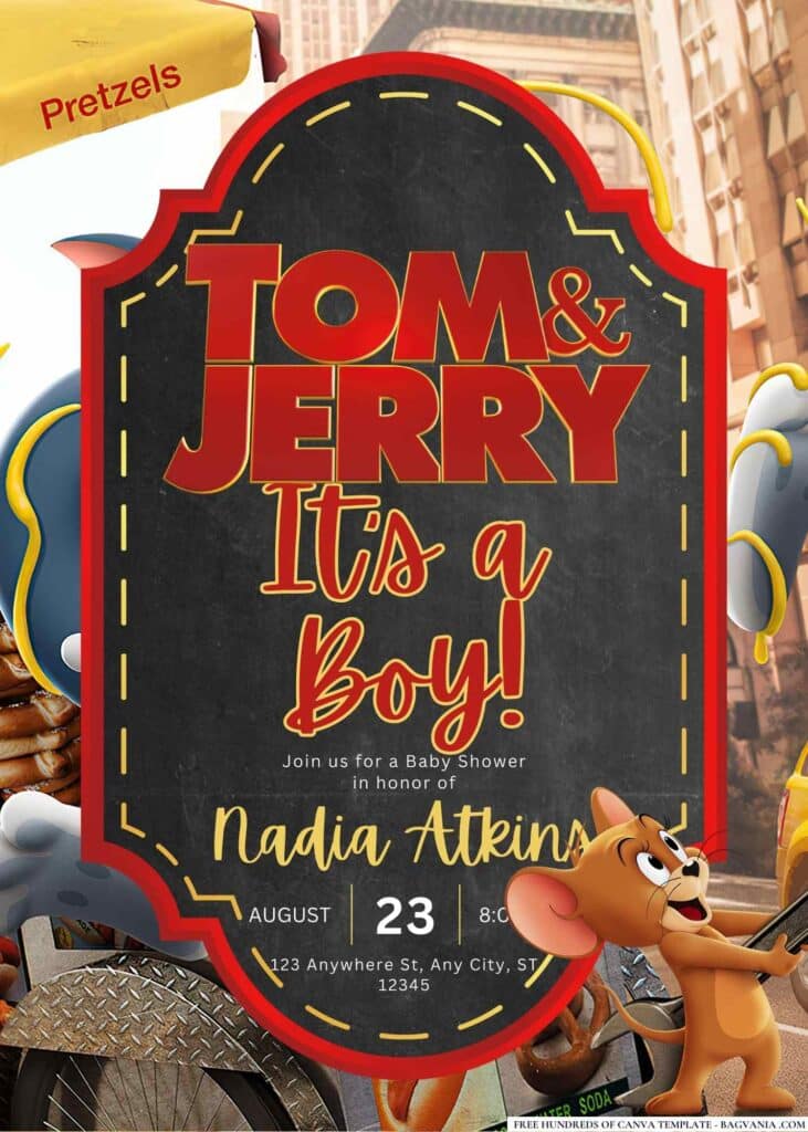 Tom & Jerry Baby Shower Invitation